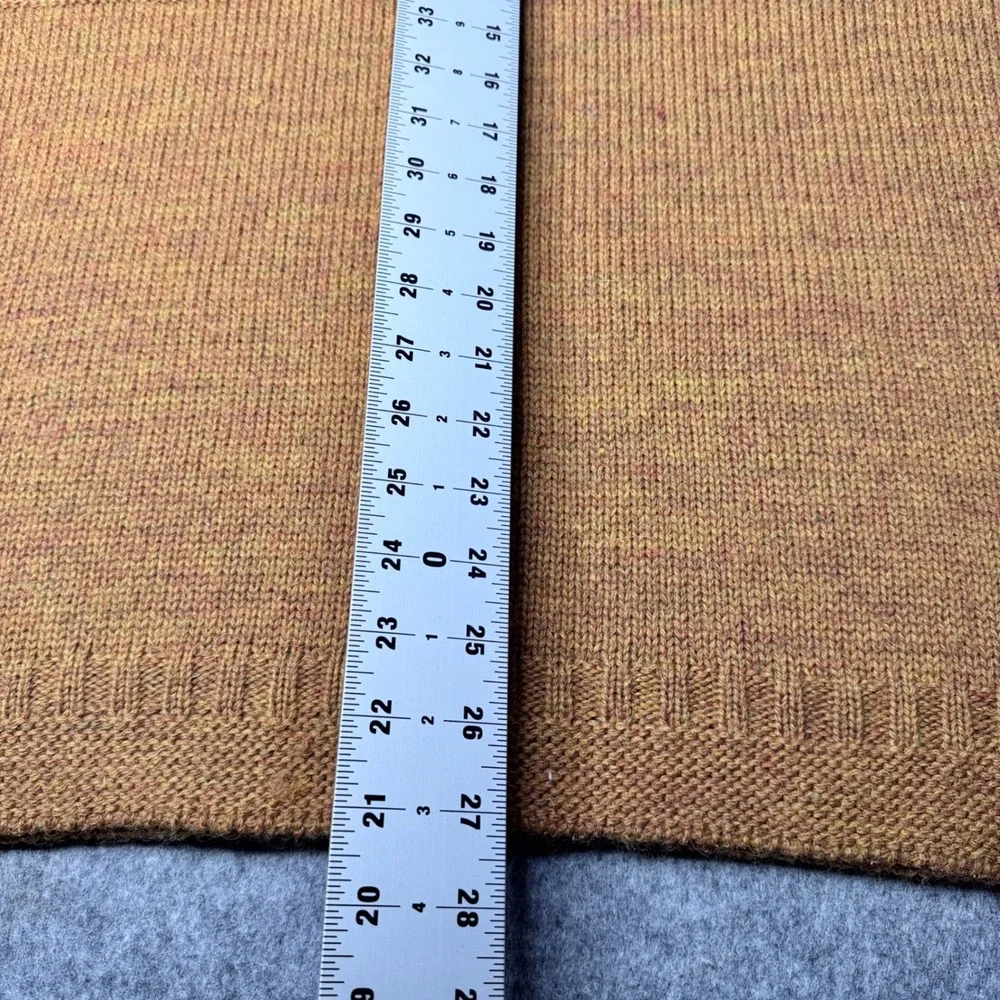 Aran Crafts‎ Ireland Mens 100% Wool Mock Neck Sweater Marled Orange Size M